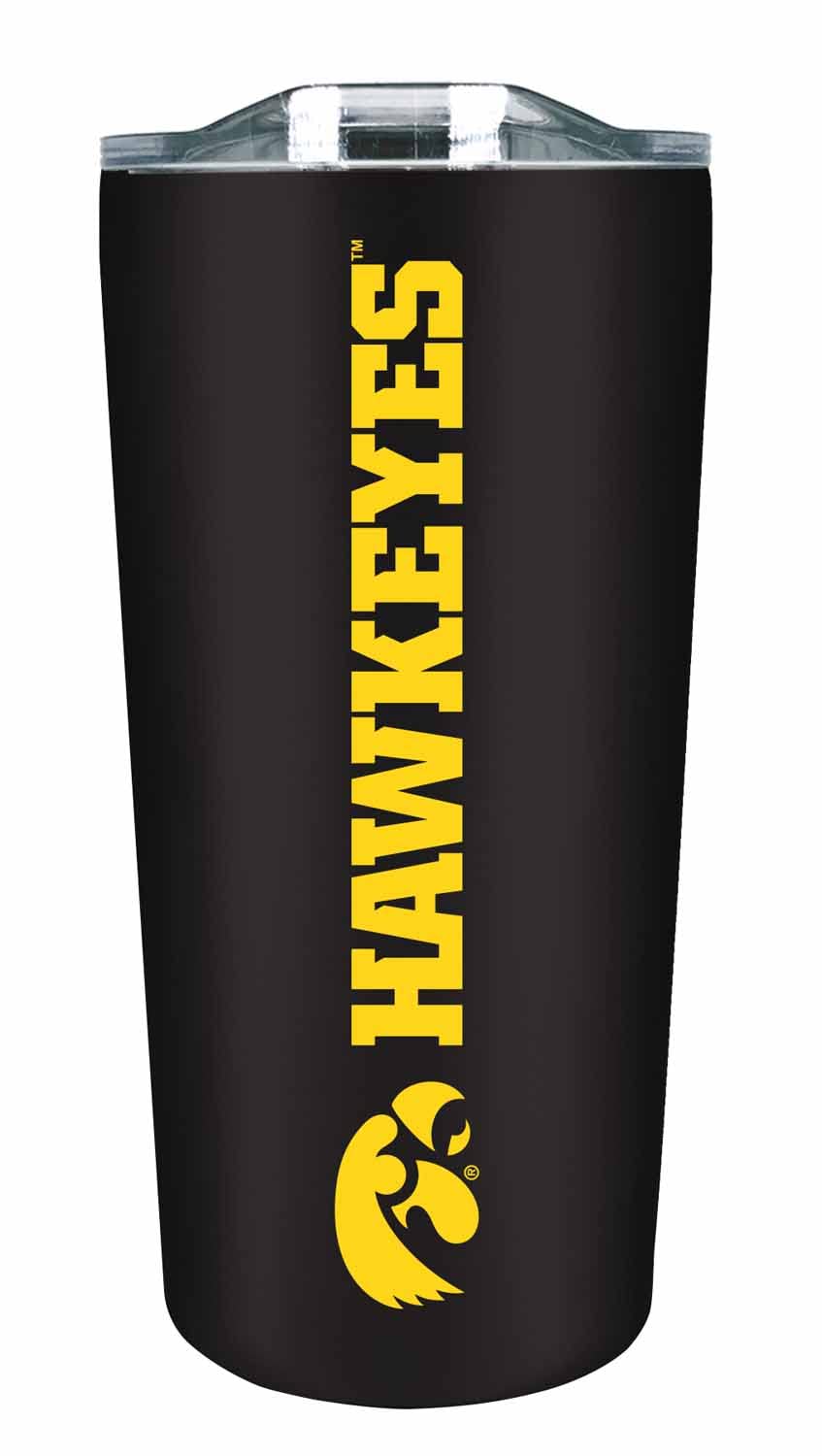 Vaso de acero inoxidable Iowa Hawkeyes aislado con tapa para deporte