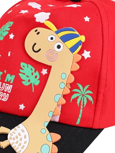 Image of PASSION PETALS Summer Dino Rockstar Baseball Cap for Kids Boys and Girls 2-4Years