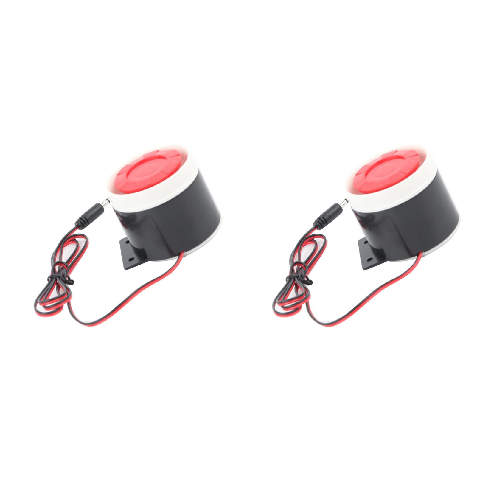 2Pcs Wired Mini Siren,Dc 12V 110 Db Sound Anti Theft Emergency Safety Alarming Horn for Office Shop Garage Home Security Alarm Horn