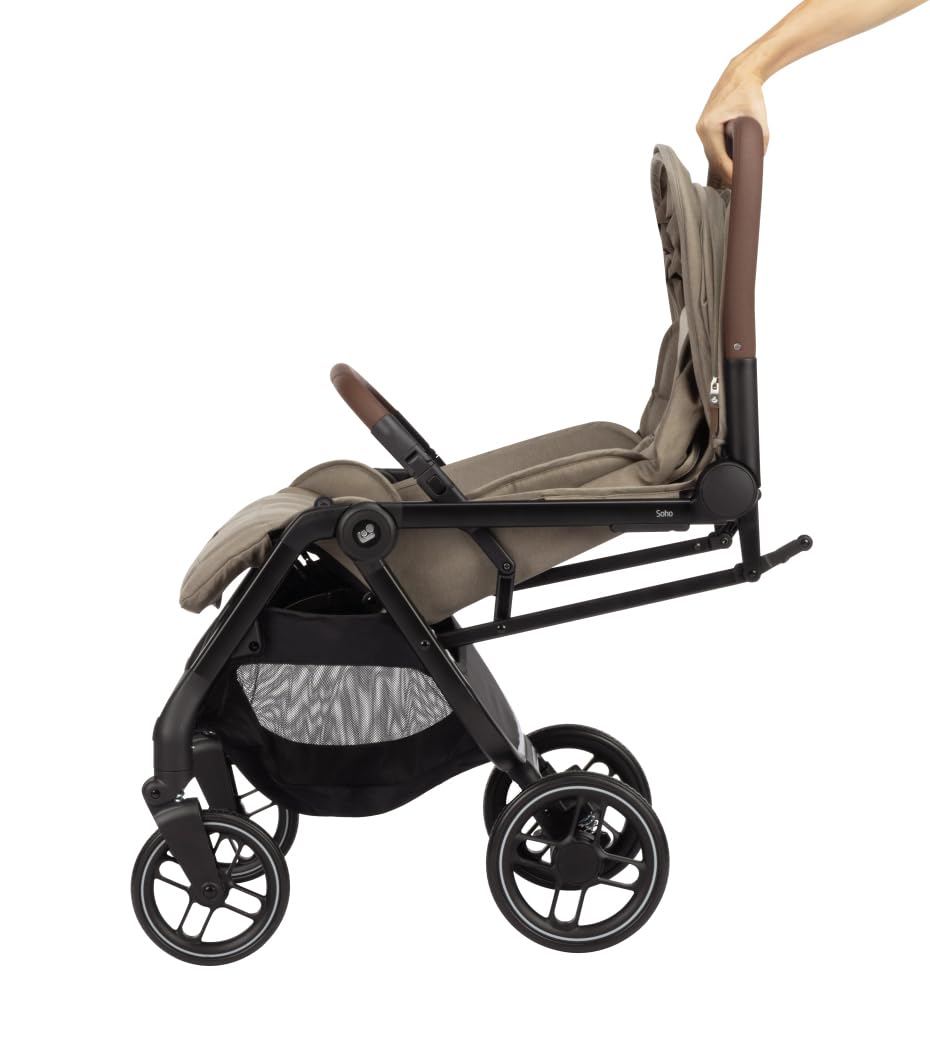 Maxi-Cosi Soho Cochecito, 0-4 años, 0-22 kg, Cochecito ultracompacto, Plegado automático con una sola mano, Silla espaciosa, 3 reclinaciones, Reclinación total, Funda extraíble, Twillic Truffle