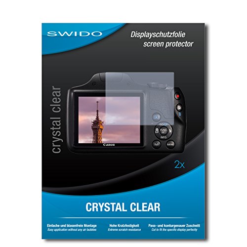SWIDO Protector de Pantalla para Canon PowerShot SX540 HS [Crystal Clear], Transparente, Invisible, Anti-Huella Dactilar - Película Protectora