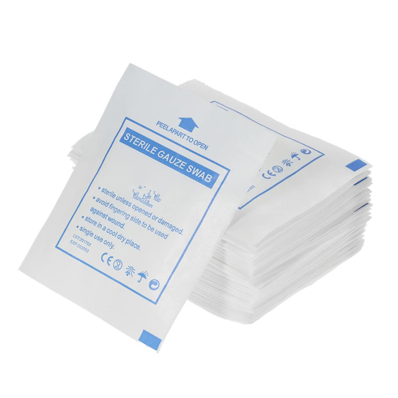 Ipetboom 100% Pure Gauze Swabs White 5x5cm Disposable Strong Absorption for Home Use