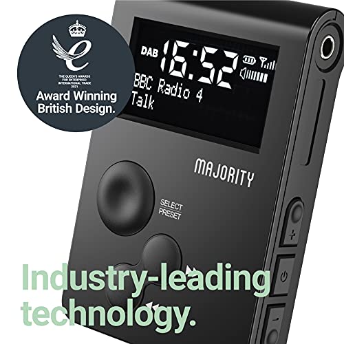MAJORITY Petersfield Go Pocket Portable Radio | FM & DAB Radio | USB Charging | Headphones Included | Lockable Buttons - Image 6