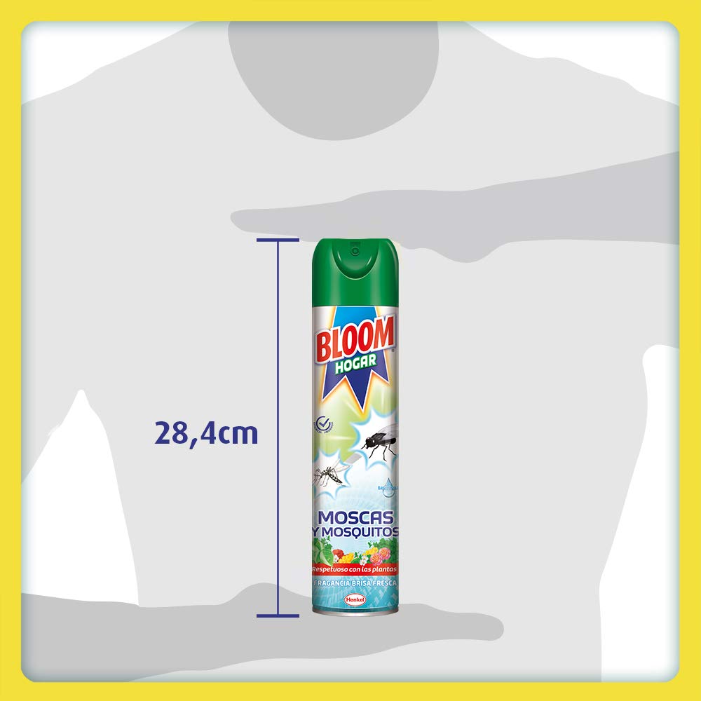 Bloom Hogar Aerosol contra moscas y mosquitos, 600ml, Pack de 6, Verde
