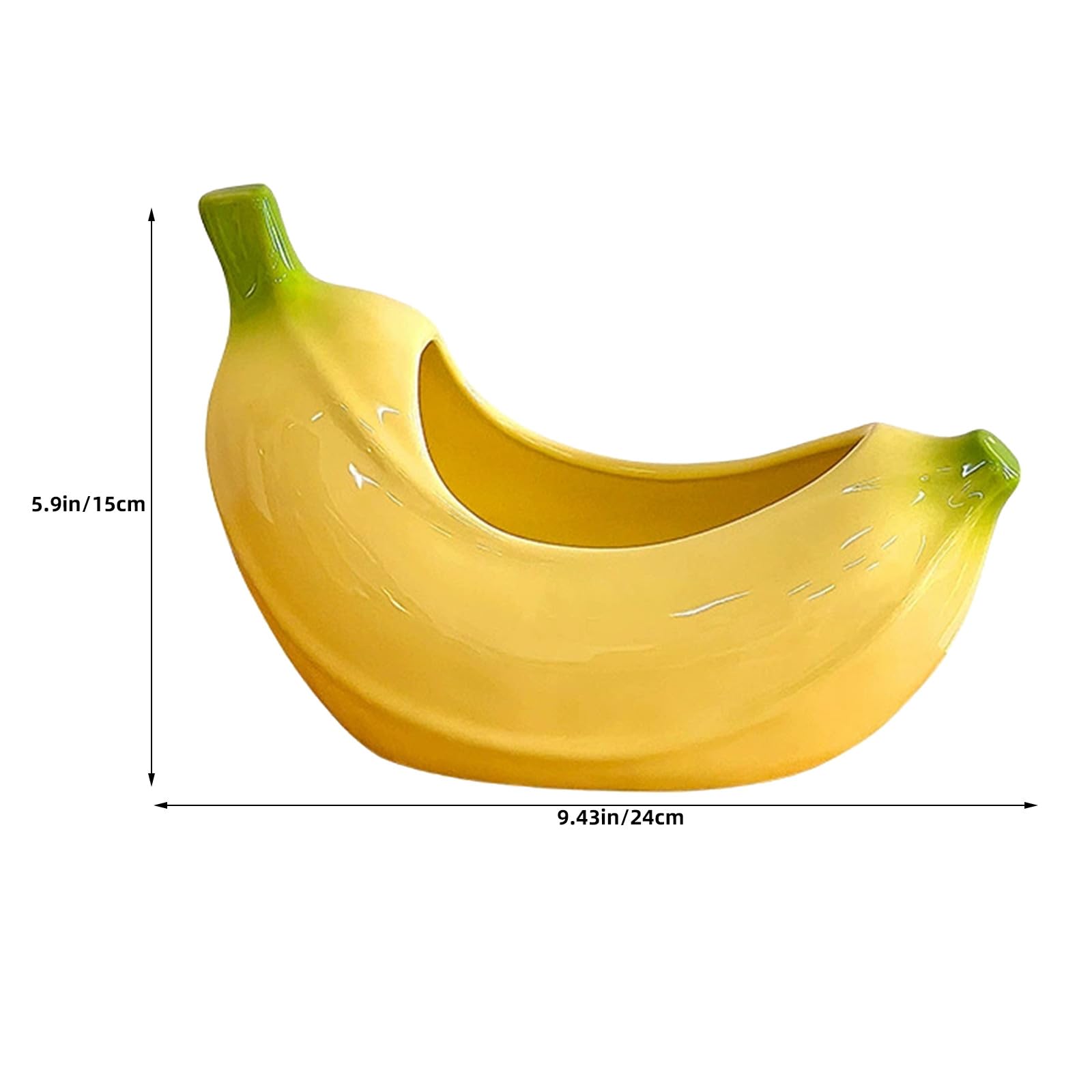 Bol decorativo con forma de plátano - Bol de cerámica para guardar llaves, ideal para la entrada o la mesa de centro - Plato decorativo para dulces - Pequeño y divertido soporte para joyas o