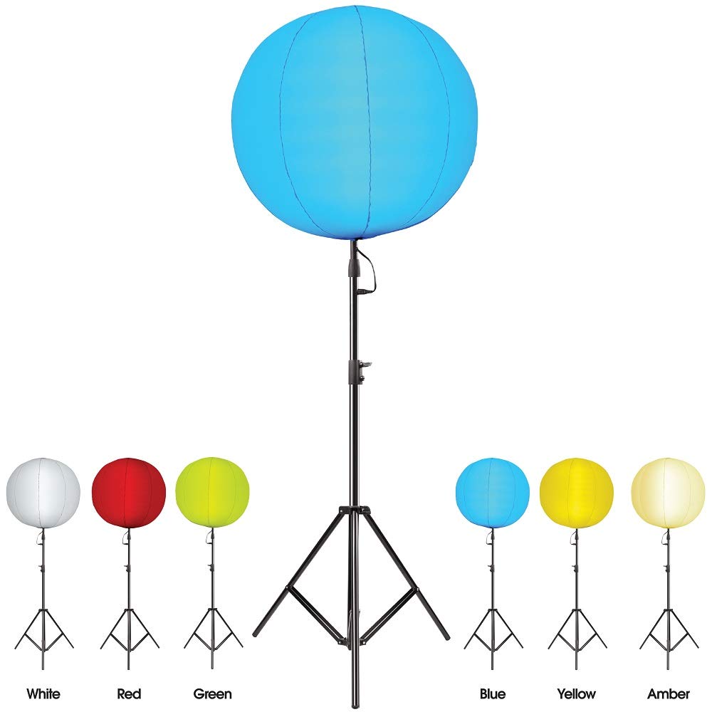 Feit Electric BALL-1/LED 6-Color Modes Inflatable LED Balloon Light with Adjustable Height Tripod Stand Decorative Portable 96" Floor Lamp, White, red, Green, Blue, Yellow, Orange