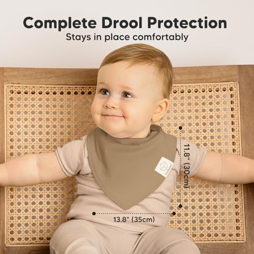 Image of 8pk Organic Baby Bandana Bibs for Drooling and Teething (Terracotta)