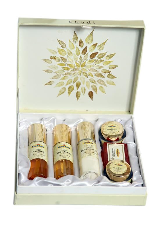 KHADI INDIA Skin & Hair Care Combo - Neem Face Wash (60m), Neroli Hair Cleanser (60m), Aloe Vera Moisturizer (60m), Anti Acne & Anti Aging Creams (30g), Gulab Chandan Soap (125g) – 6 Natural Products-picture-35