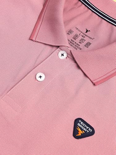 Image of TECHNOSPORT Men's Regular Fit Half Sleeve Polo T-Shirt with Collar, ELASTO Plus Quick Dry Moisture Wicking Polo Tee for Gym Sports Golf and Casual Wear