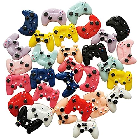 AMOBESTER Tiny Game Controllers Charms Mini Game Controllers Resin Charms Decoden Embellishments for DIY Craft Making and or Phonecover Scrapbooking Cover
