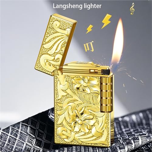 Encendedor de butano para camping con llama ajustable y diseño esmerilado 3