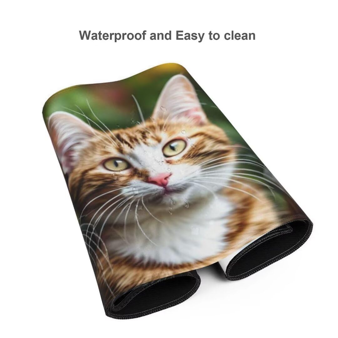 Gaming Mauspad Tier Katze Mauspad, Mousepad XXL 1400x600 mm, Mauspad Gaming Zubehör mit Anti Rutsch Basis Mouse Pad Wasserdicht und Langlebig Gaming Zubehör für Home Office Zimmer Deko S-3302