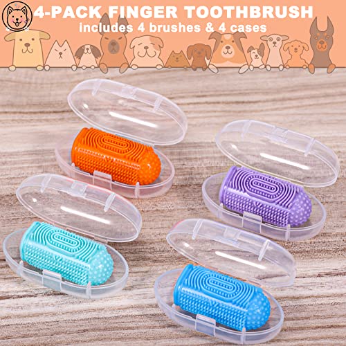image for YUEYUEJIA Dog Toothbrush Finger Toothbrush Dogs Tooth Brushing Kit 4Pa
