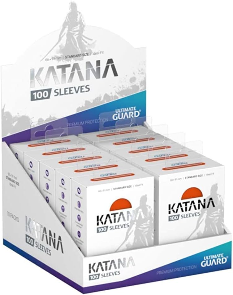 Ultimate Guard Katana Sleeves Orange Standard Size Cards Display Box [10 Packs]
