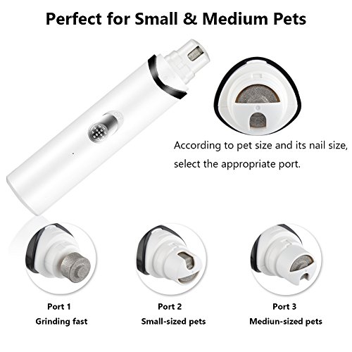 URPOWER Rechargeable Pet Nail Grinder Upgraded USB Charging Nail Trimmer Clipper Gentle Paws for Dogs Cats and Other Small & Medium Pets