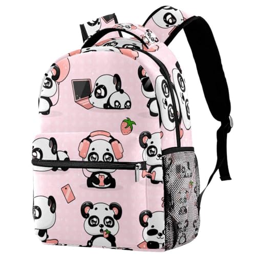 Sac à dos d'école petit panda fou sac à dos léger et décontracté