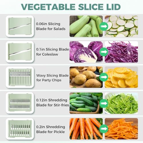 Image of Salad Spinner Large-5.3 Qt Vegetables Fruits Wash Spinner Bowl,Lettuce Spinner Dryer with 5 Blades,Egg Yolk Strainer Slicer Shredder for Kitchen Colander,Pasta and Fries Spinner-Green