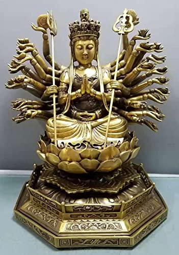Avalokitesvara Statue Messing - 6,3cm Buddha Figur