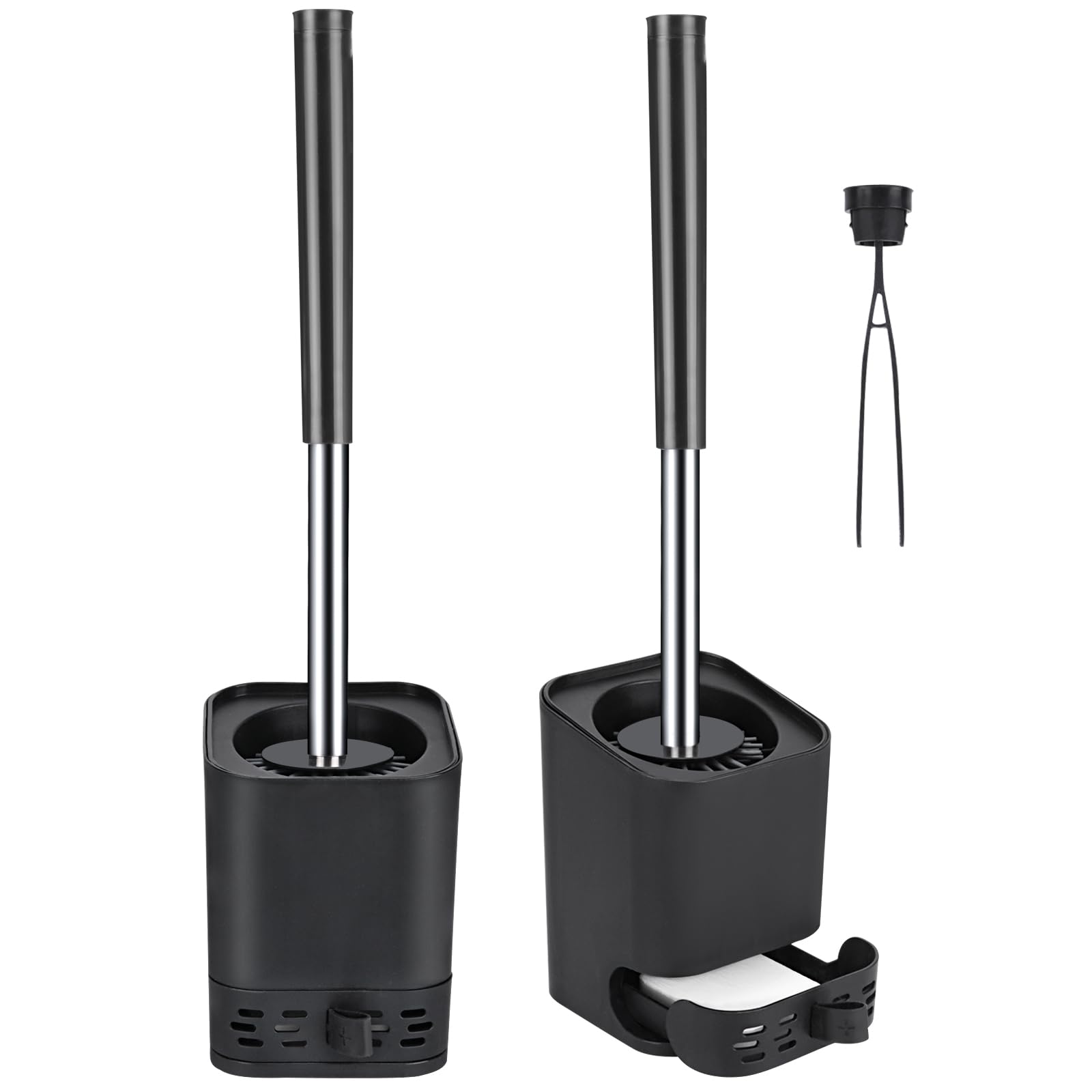 HOMEASY Scopino WC Silicone Con Supporto In Acciaio Inox, Spazzolino WC - Foto 5