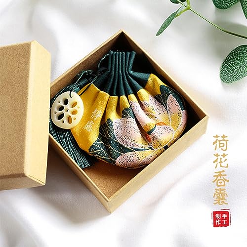 Sachet estilo antiguo con bordado lotus miniatura 3