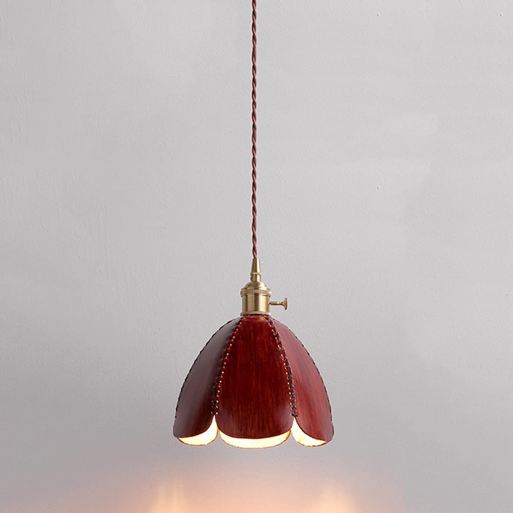 Light Luxury - Leather Lamp Shade Pendant Lamp E27 1- Lamp Modern