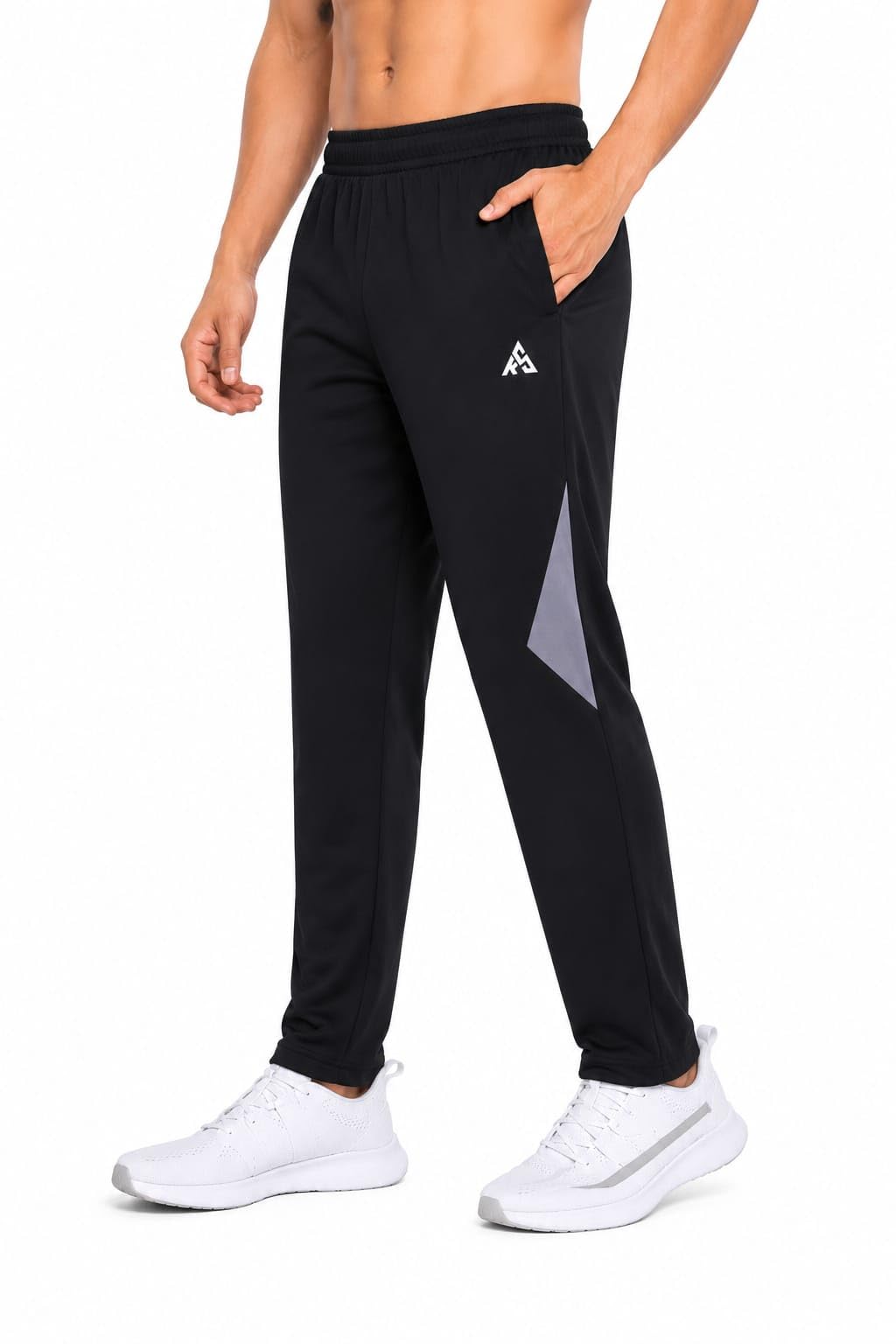Men's Stylish Arrow Track Pants with Contrast Panel Relaxed Fit Joggers for Casual & Sportswear Lightweight & Comfortable Fabric-image-0