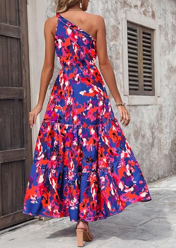 Image of PRETTYGARDEN Women's One Shoulder Boho Floral Maxi Dress