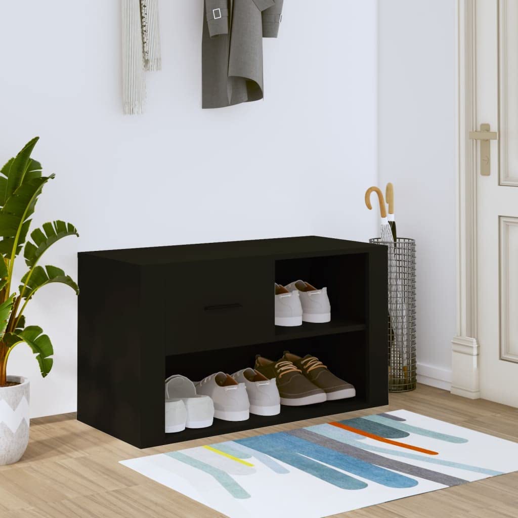 Rangement organisé pour entrée avec cette armoire à chaussures noir modulable