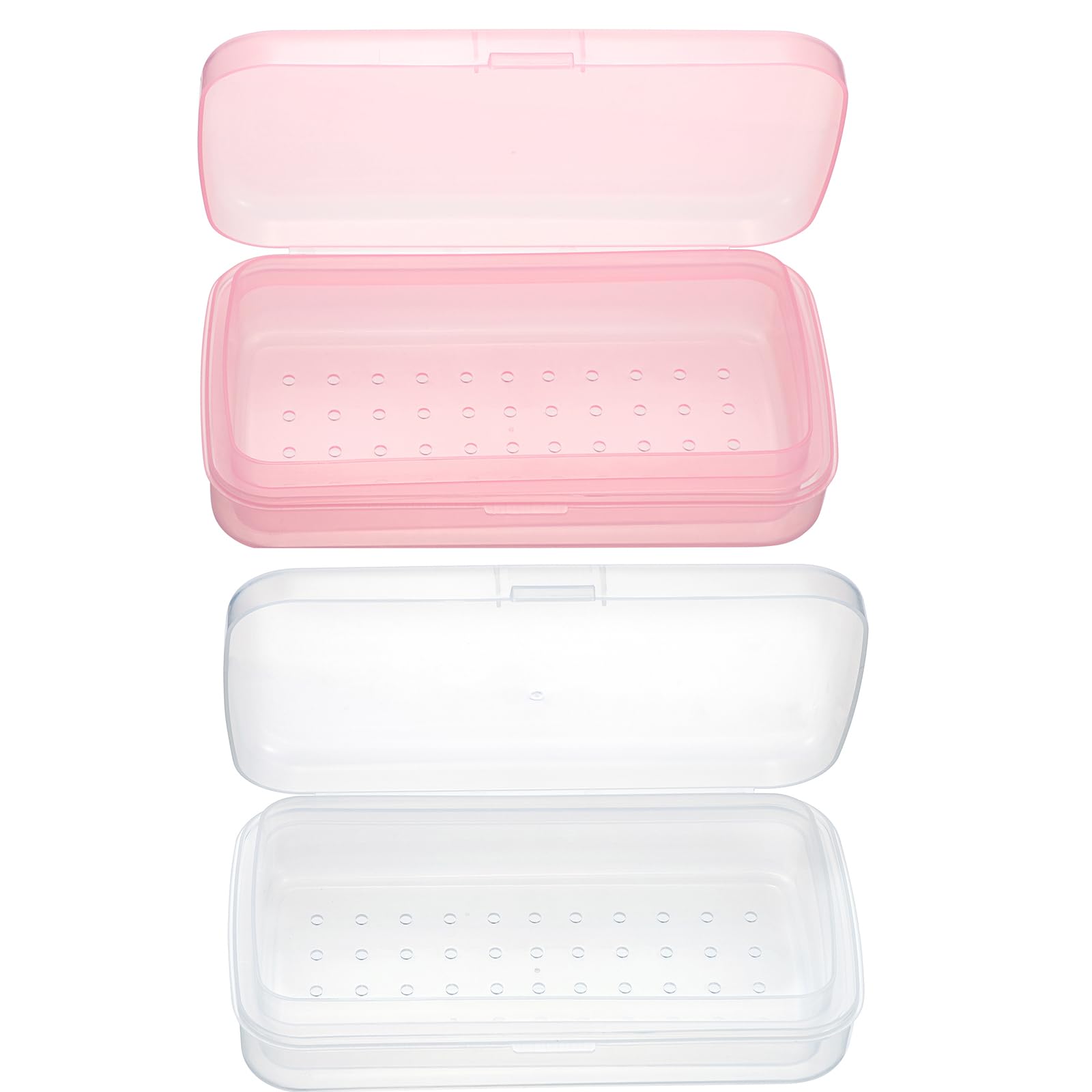 2 scatole in plastica per la disinfezione delle unghie, con vassoio, sterilizzatore per nail art, vassoio per la conservazione e la sterilizzazione per unghie, pinzette, tagliacapelli,