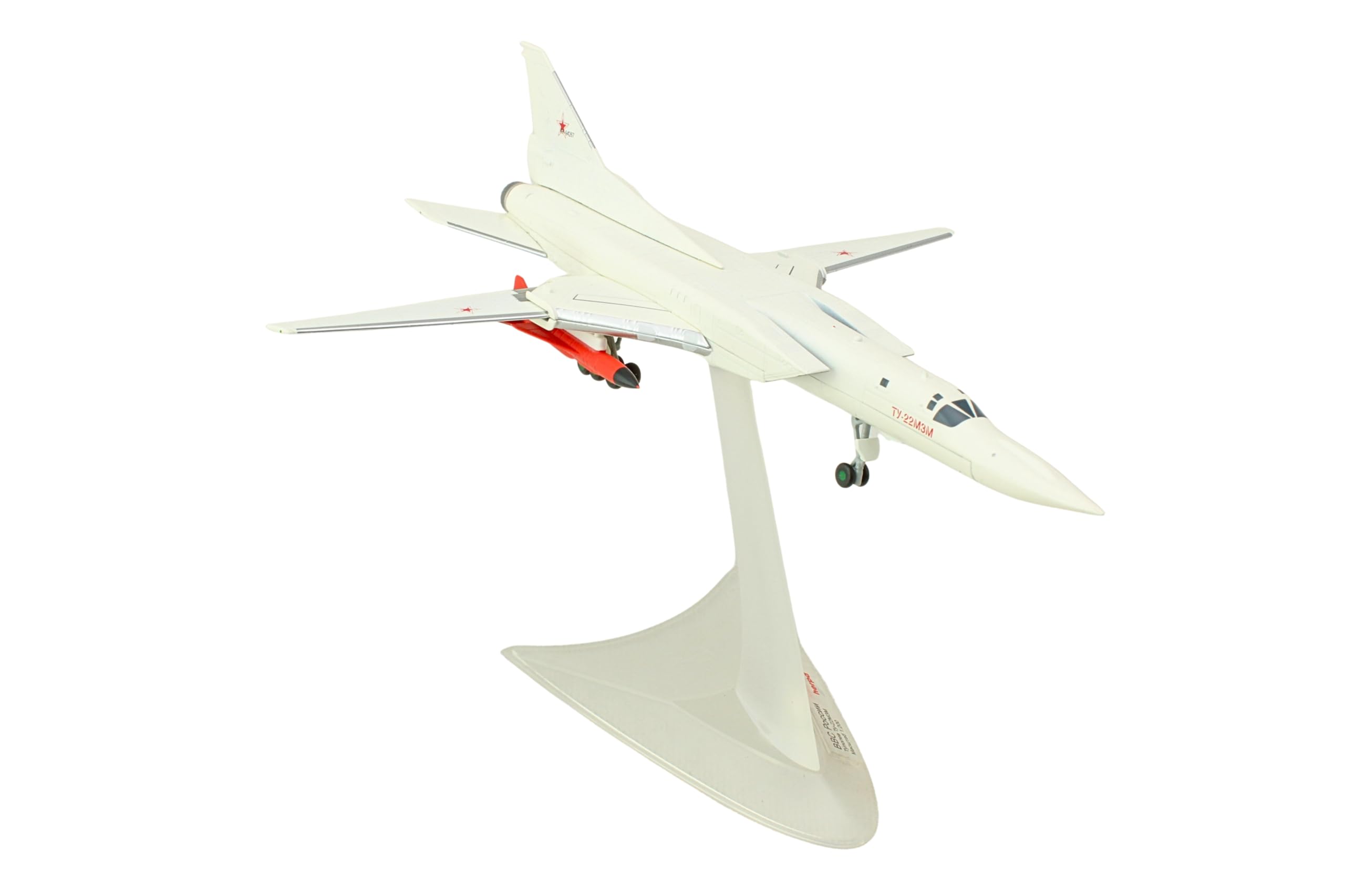 herpa Modellflugzeug Tupolev TU-22M3M Backfire, M3M Prototype – RF-94267, Miniatur im Maßstab 1:200, Sammlerstück, Modell mit Standfuß, Metall