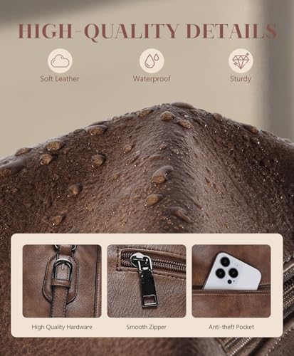 Image of VASCHY Hobo Purse for Women, Two-Strap Set, Easily Converts to Shoulder Bag, Crossbody Bag, or Tote Handbag, Travel Work Bag