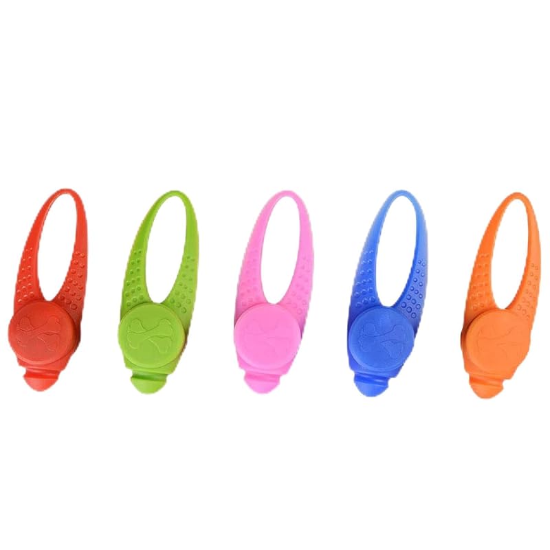 Pingente LED para Coleira de Cães e Gatos em Silicone AMNQUERXUS, Pacote com 5