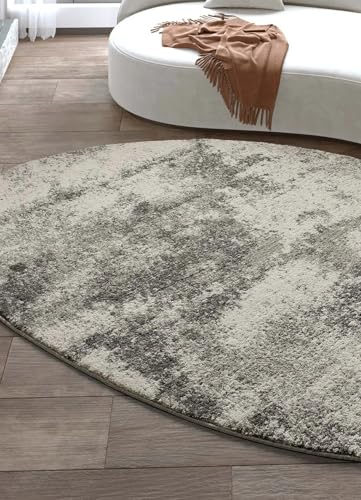 ATTICGO Alfombra de Pelo Largo Reflex Piedra - Forma Irregular - Fibra sintética - Alfombra para salón y Dormitorio, de Estilo Abstracto - Gris 642 SH - 194x290 cm