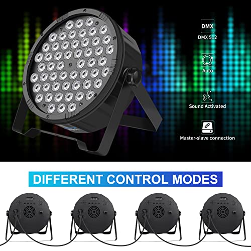 Sevenstars 54Led Par Light For Stage Lighting, Rgb Sound Activated Mini Dj Light Dmx Remote Control Led Light For Wedding/Party/Disco/Karaoke/Street Show （2 Paks） #TOP4