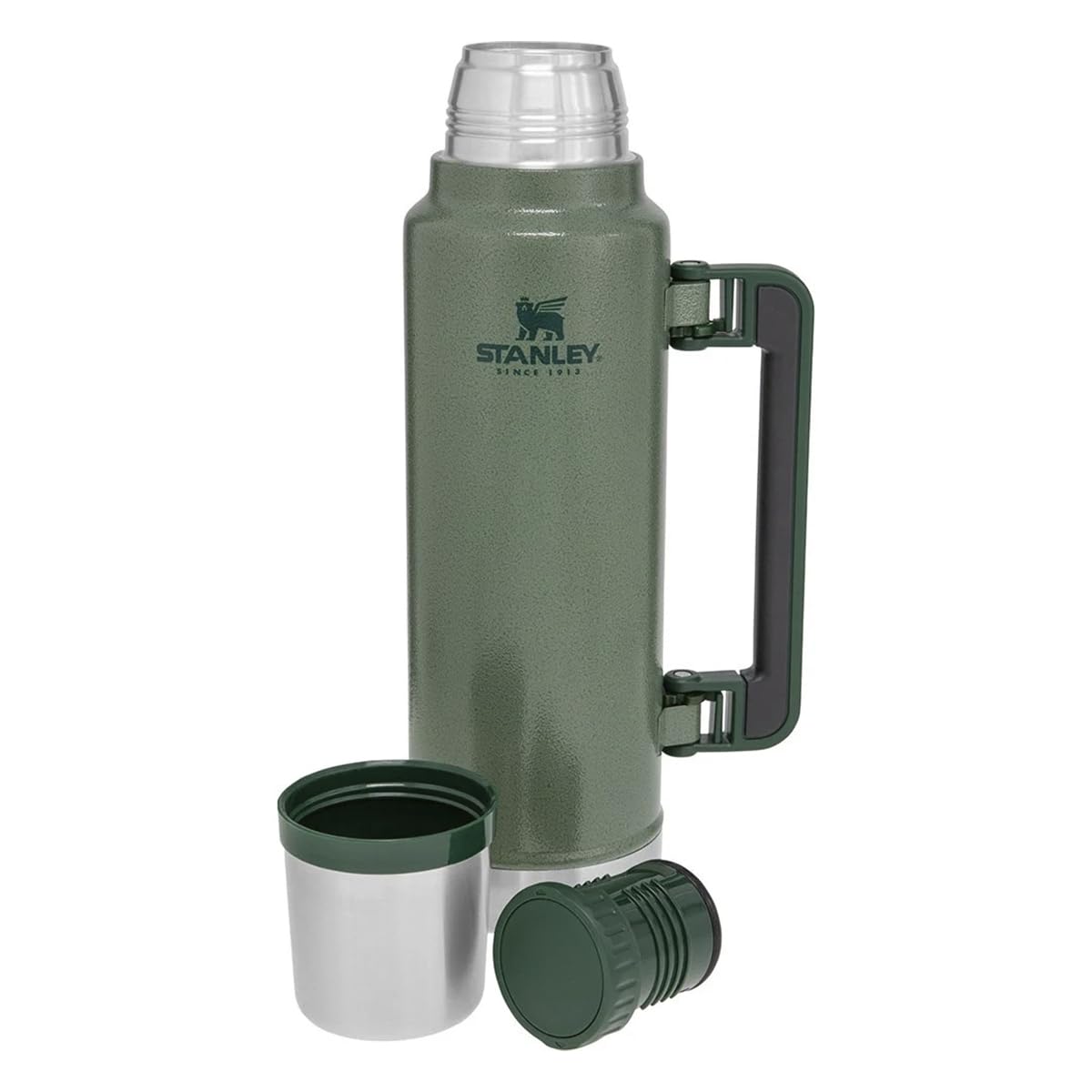 Stanley Classic Legendary Termos 1.4L Hammertone Green - Termos Ze Stali Nierdzewnej Bez BPA - Utrzymuje Ciepło Przez 40 Godzin - Szczelna Nakrętka Pełniąca Rolę Kubka - Do Mycia W Zmywarce