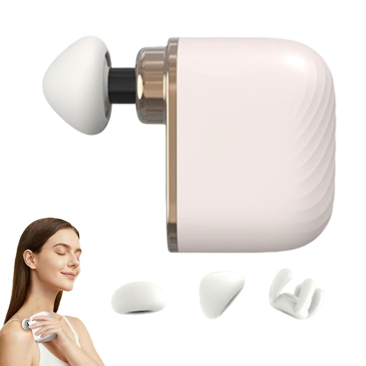 Pocket Massage Gun,Mini-Massagepistole mit 3 Massageköpfen,Pocket-Sized kleine Massage Gun für Tiefenmuskeln,Wiederaufladbar Leise Mini Massagegerät für Reisen & Fitness,Geschenk für Männer Frauen