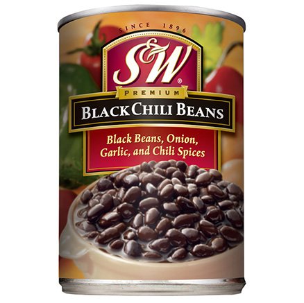 S&W Premium Black Chili Beans 6-15.5 Oz Cans