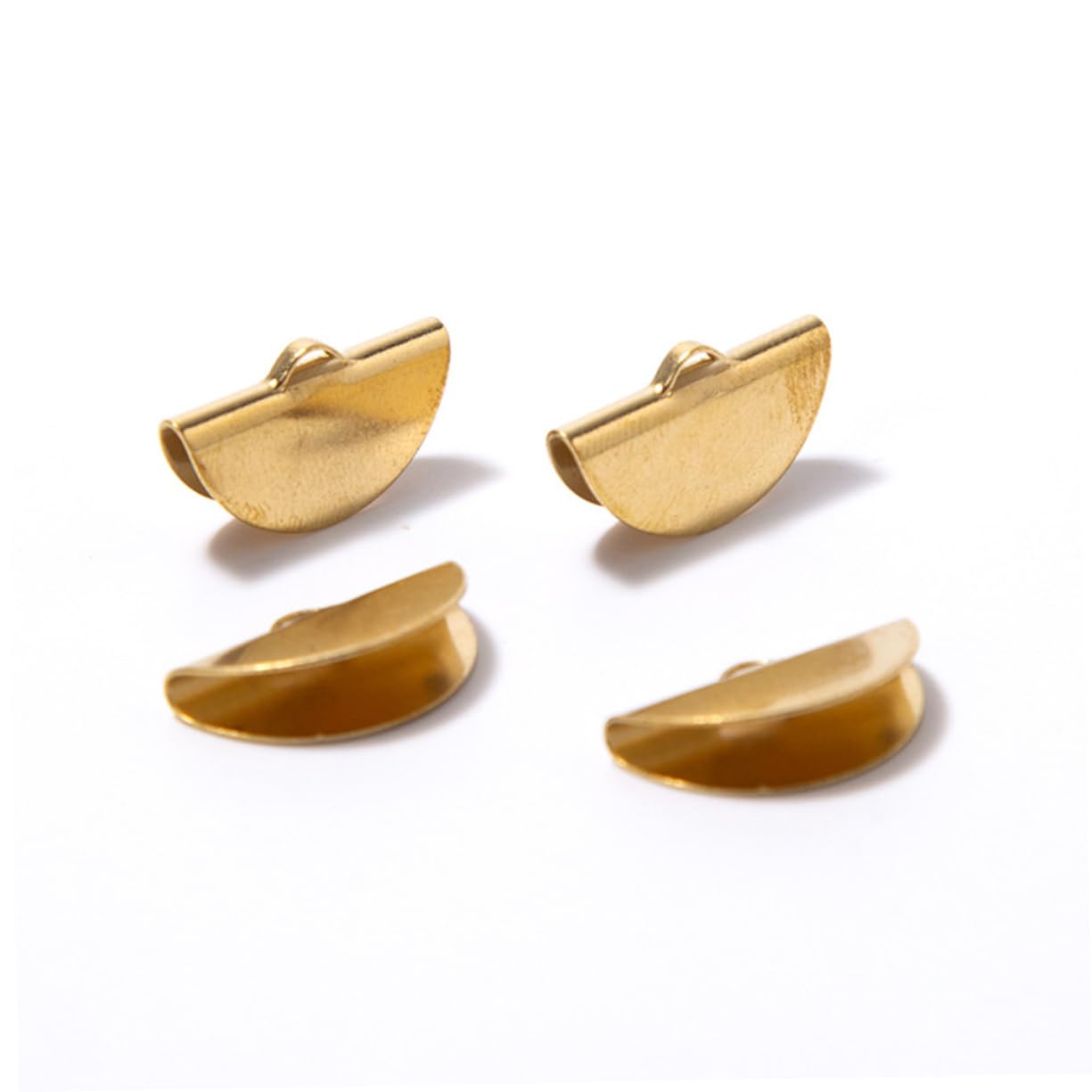 Uonlytech 2 Sätze Halbrunde Clip Tassel Clips Fächerförmige Schmuckverschlüsse Taschenbefestigungen Für Dekoration Goldene Zubehörteile Für Bastelprojekte 100 Stück * 2