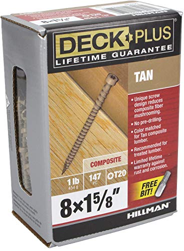 Deck Plus Tornillos para Deck de Compuesto Tan Star-Drive #8 x 1-5/8", Pack de 147 piezas miniatura 5