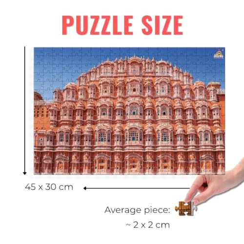 Image of Hawa Mahal, Jaipur 252pcs Wooden Jigsaw Puzzle by Playhills for Kids Adults | Focus and Mind Relaxation Puzzles - Ideal Gift for Children