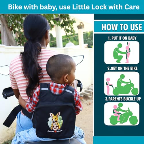 Image of Little Lock Kids Bike Safety Belt - Secure, Comfy & Easy-to-Use Harness for Two-Wheelers | Perfect for Bikes & Scooters | Ride Safe with Confidence! inch