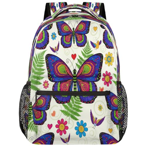 Mochila escolar de mariposas para portátil de 15.6 pulgadas de estudiantes y viajes