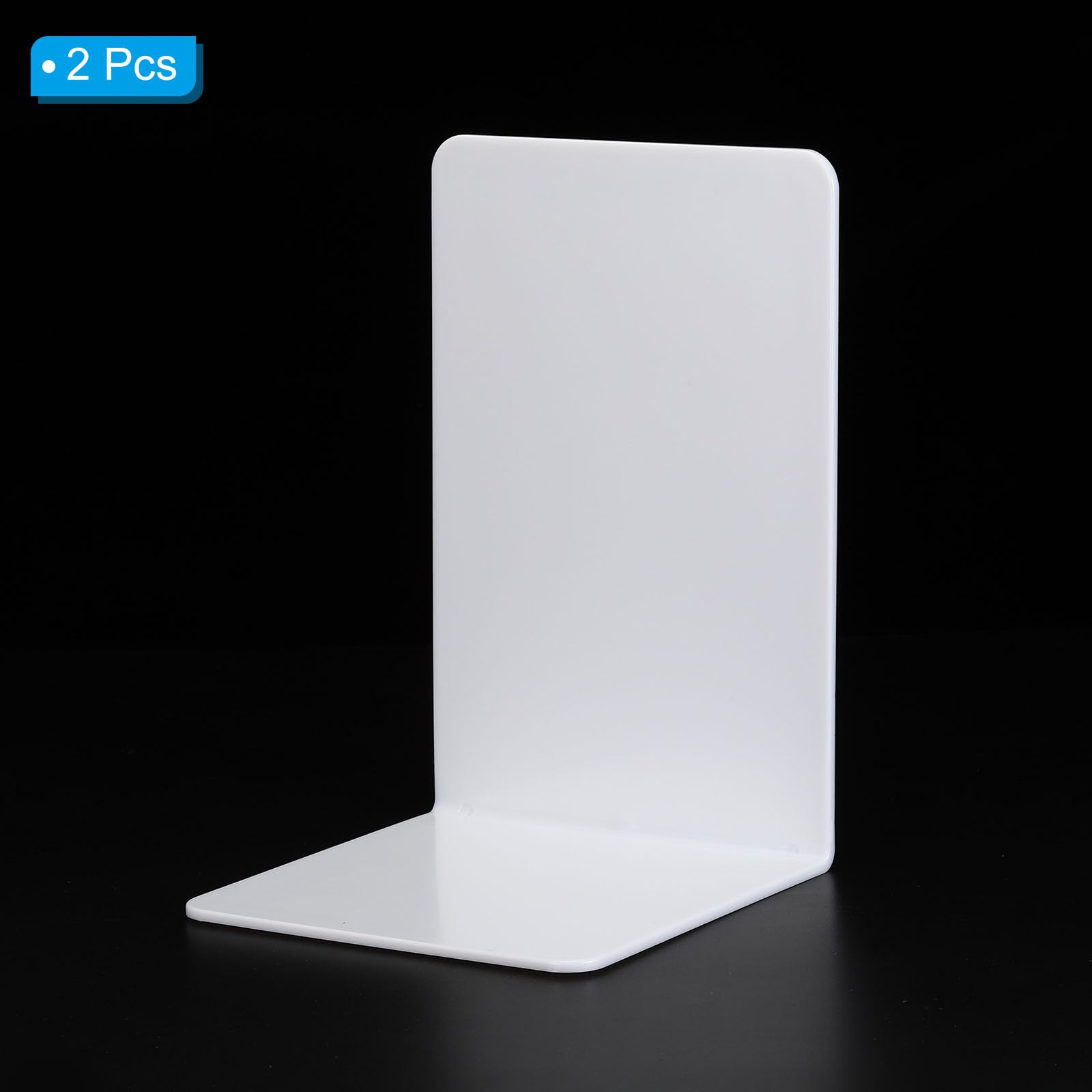 PATIKIL Acrilico Fermalibri, 2pz Plastica L-forma Fermalibri per Mensole Scrivania Mensola Libri Magazine Organizzatore Supporto Supporto per Ufficio Casa Studio Camera, Bianco