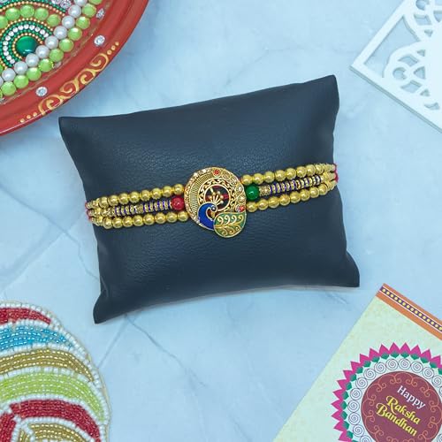 Image of Canton Rakhi Set For Brother With Chocolate Gift Hamper, Rakhi gift for brother, Pack of 1 Designer Rakhi For brother (Design-18)