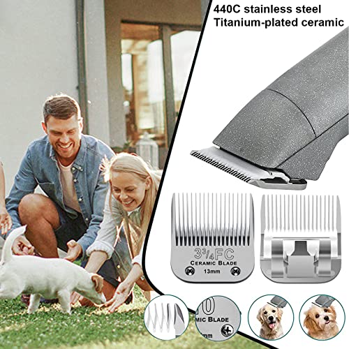 BESTBOMG Scherklingen für Haustiere, kompatibel mit Oster Animal Clipper, abnehmbare Edelstahl-Keramikklinge, kompatibel mit Wahl Clipper kompatibel mit Andis Dog Clipper (3FC)