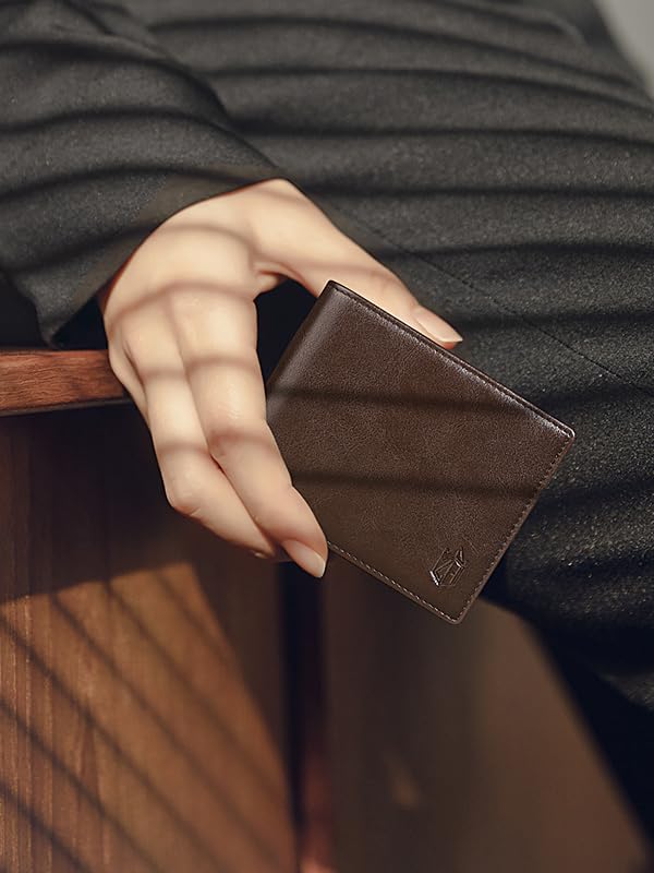 Large Capacity Wallet for Men RFID-blocking Bifold Leather Wallets with 14 Card Pockets