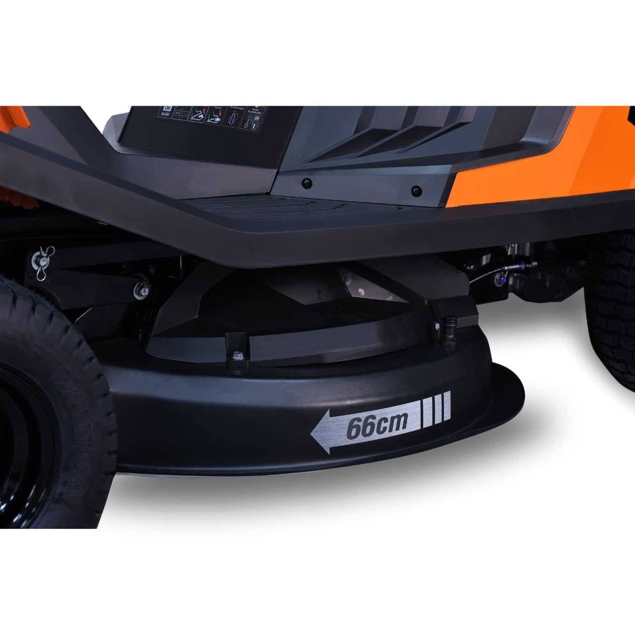 Tondeuse Thermique autoportée FUXTEC FX-RMR66, Tracteur de pelouse eStart, 2500 m2, Largeur de Coupe 66 cm, 6 CV, bac 150 L, Hauteur de Coupe réglable, pour Grandes Surfaces