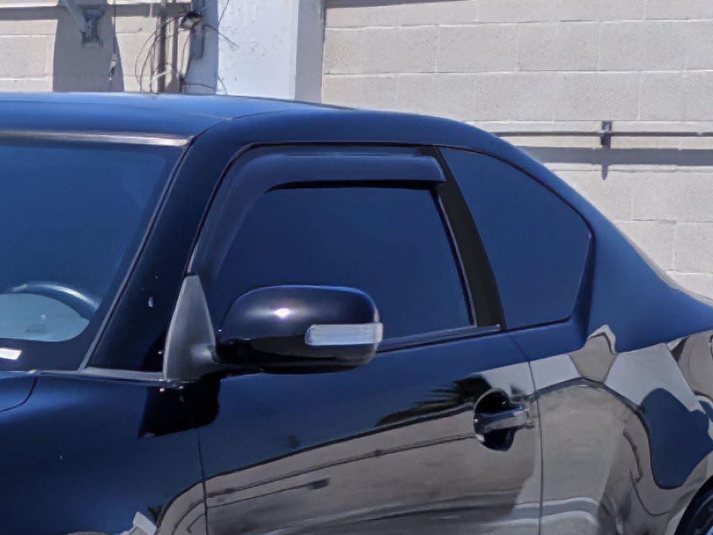 Rvinyl Pillar Post Pre Cut Window Trim Kits in Gloss Black Compatible with Scion tC 2011-2016 - Adhesive Backs