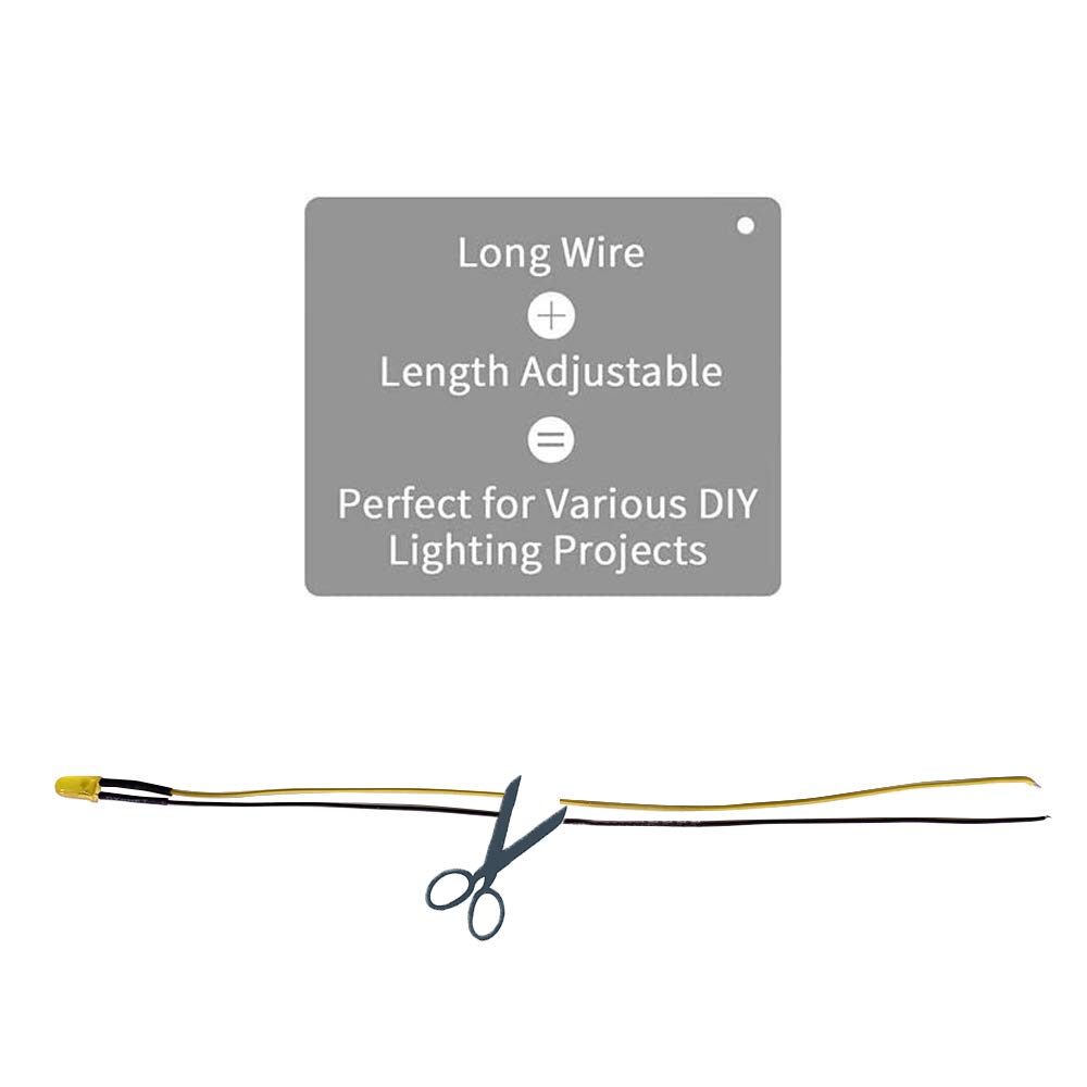 Produktbild von LED-Leuchtdioden 5V–12V – 50 Stück Vorverdrahtet, 5 Mm, Warmweiß, 20 Cm Leitung, Superhell, Für DIY & Auto