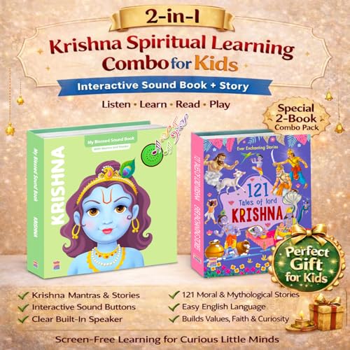 Image of Krishna Sound and 121 Story Book Combo for Kids ; India's First Mythology Mantras Sound Book to Teach Indian Culture, Values Devotional